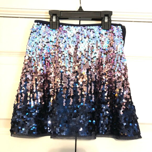 NWT H&M Sequin Bomber Jacket & Skirt 2 pc Set Purple Ombre Girls 8 - Picture 5 of 7